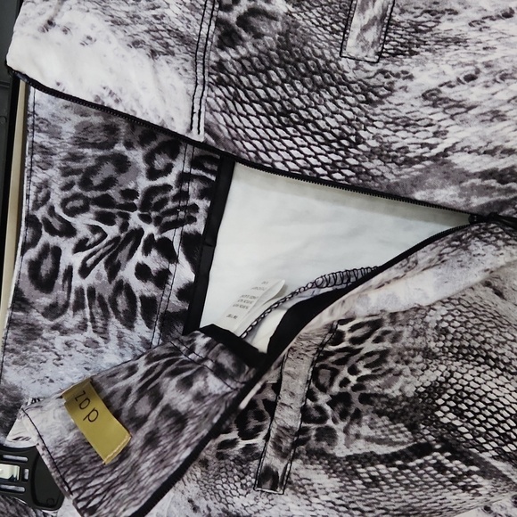 Black and White Pencil Skirt Animal Print  Knee-Length Cocktail Career Party - Picture 5 of 6